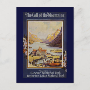 Vintage Travel "Call the Mountains" Briefkaart
