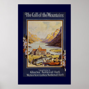 Vintage Travel "Call the Mountains" Poster