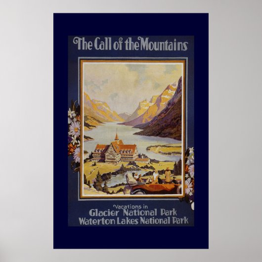 Vintage Travel "Call the Mountains" Poster (Voorkant)