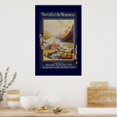 Vintage Travel "Call the Mountains" Poster (Keuken)