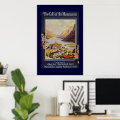 Vintage Travel "Call the Mountains" Poster (Thuiskantoor)
