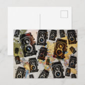Vintage Travel Camera Patroon Briefkaart (Voorkant / Achterkant)