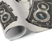 Vintage Travel Camera Patroon Cadeaupapier (Rol Hoek)
