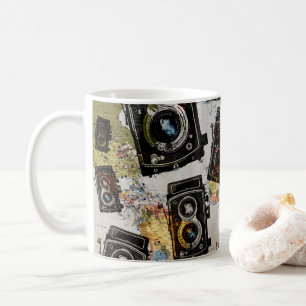 Vintage Travel Camera Patroon Koffiemok