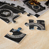Vintage Travel Camera Patroon Legpuzzel (Zijkant)