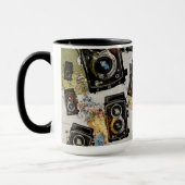 Vintage Travel Camera Patroon Mok (Links)