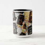 Vintage Travel Camera Patroon Mok (Midden)