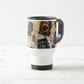 Vintage Travel Camera Patroon Reisbeker (Voorkant rechts)
