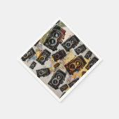 Vintage Travel Camera Patroon Servet (Hoek)