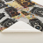 Vintage Travel Camera Patroon Sherpa Deken (3/4)