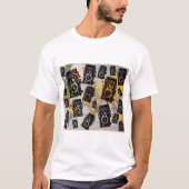 Vintage Travel Camera Patroon T-shirt (Voorkant)