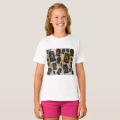 Vintage Travel Camera Patroon T-shirt (Voorkant volledig)