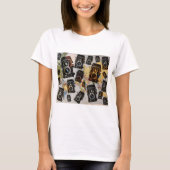 Vintage Travel Camera Patroon T-shirt (Voorkant)