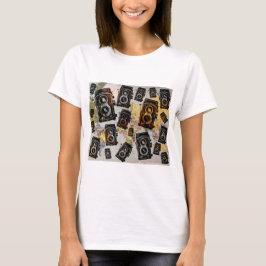 Vintage Travel Camera Patroon T-shirt