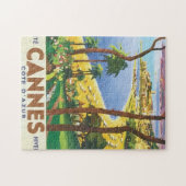 Vintage Travel Cannes Beach Scene Legpuzzel (Horizontaal)