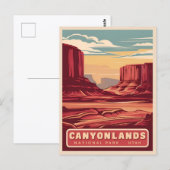 Vintage Travel Canyonlands National Park Landschap Briefkaart (Voorkant / Achterkant)