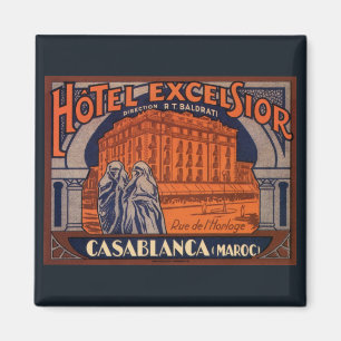 Vintage Travel, Casablanca in Marokko, Afrika Magneet