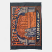 Vintage Travel, Casablanca in Marokko, Afrika Theedoek (Verticaal)