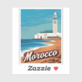 Vintage Travel Casablanca Marokko Retro Schilderac Sticker (Vel)