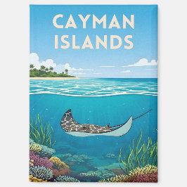 Vintage Travel Cayman Islands Underwater Nature Magneet