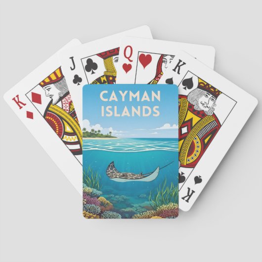 Vintage Travel Cayman Islands Underwater Nature Pokerkaarten (Achterkant)