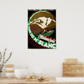 Vintage Travel Chamonix Mont Blanc Frankrijk Poster (Keuken)