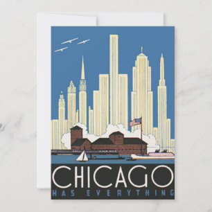 Vintage Travel Chicago heeft alles City Skyline
