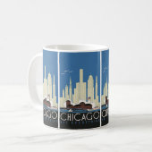 Vintage Travel Chicago heeft alles City Skyline Koffiemok (Voorkant links)