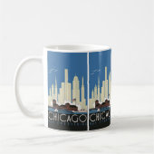 Vintage Travel Chicago heeft alles City Skyline Koffiemok (Links)