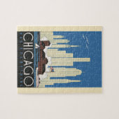 Vintage Travel Chicago heeft alles City Skyline Legpuzzel (Horizontaal)