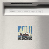 Vintage Travel Chicago heeft alles City Skyline Magneet (Insitu (Vaatwasser))