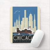 Vintage Travel Chicago heeft alles City Skyline Muismat (Met muis)