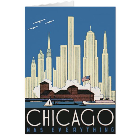Vintage Travel Chicago Heeft Alles Stads Silhouet (Voorkant)