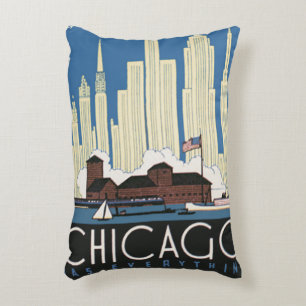 Vintage Travel Chicago Heeft Alles Stadsprofiel Accent Kussen