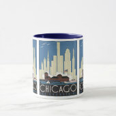 Vintage Travel Chicago Illinois Skyscraper Skyline Mok (Midden)
