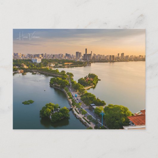 Vintage travel city hanoi vietnam retro vakantie briefkaart (Voorkant)