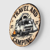 Vintage Travel Classic Camper Van Grote Klok (Hoek)