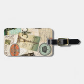 Vintage Travel collage bagagelabel (Voorkant horizontaal)