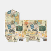 Vintage Travel Collage Bedankdoosjes (Uitgevouwen)