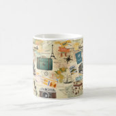 Vintage Travel Collage Koffiemok (Center)