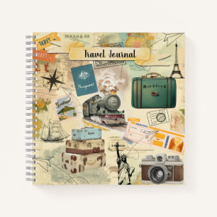 Vintage Travel Collage Notitieboek