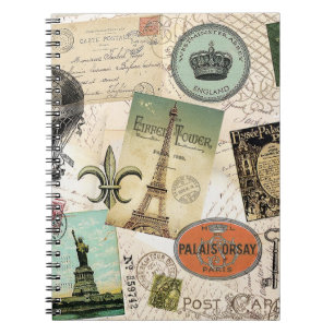 Vintage Travel collage notitieboek
