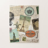 Vintage Travel collage puzzel (Verticaal)