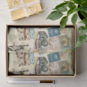 Vintage Travel Collage Tissuepapier (Geschenk)