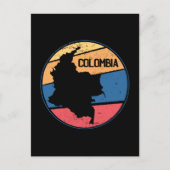 Vintage Travel Colombia kaart kleurrijk (Voorkant)