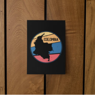 Vintage Travel Colombia kaart kleurrijk