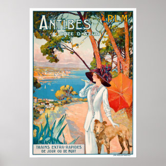 Vintage Travel - Côte d'Azur - Antibes France Poster