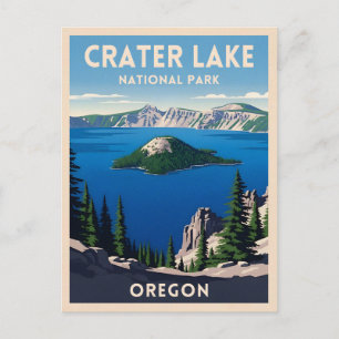 Vintage Travel Crater Lake Nationaal Park Oregon Briefkaart