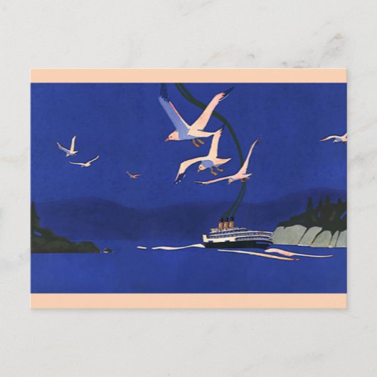 Vintage Travel, cruise Ship Vacation in Alaska Briefkaart (Voorkant)