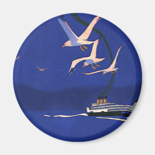 Vintage Travel, cruise Ship Vacation in Alaska Magneet